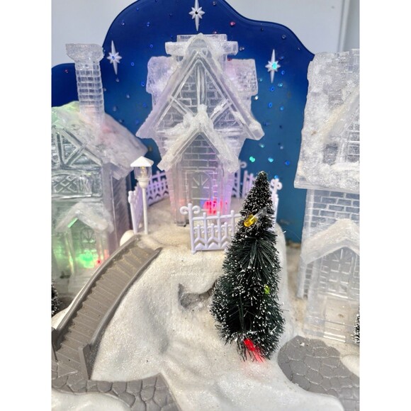 2007 Home Elements LED Light Up Christmas Holiday Snow Covered Village Glitter - Picture 3 of 8